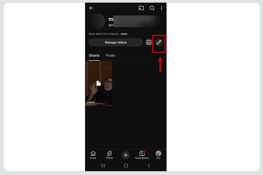 ورود به بخش ویرایش پروفایل یوتیوب